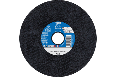 Ściernica tarczowa do cięcia EHT 150 × 1,6 × 22,23 mm prosta linia wydajna SG ALU do aluminium