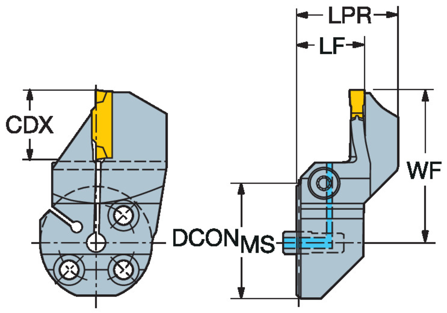 CoroCut® 1-2, głowica do toczenia rowków czołowych 570-32L123F15B090B