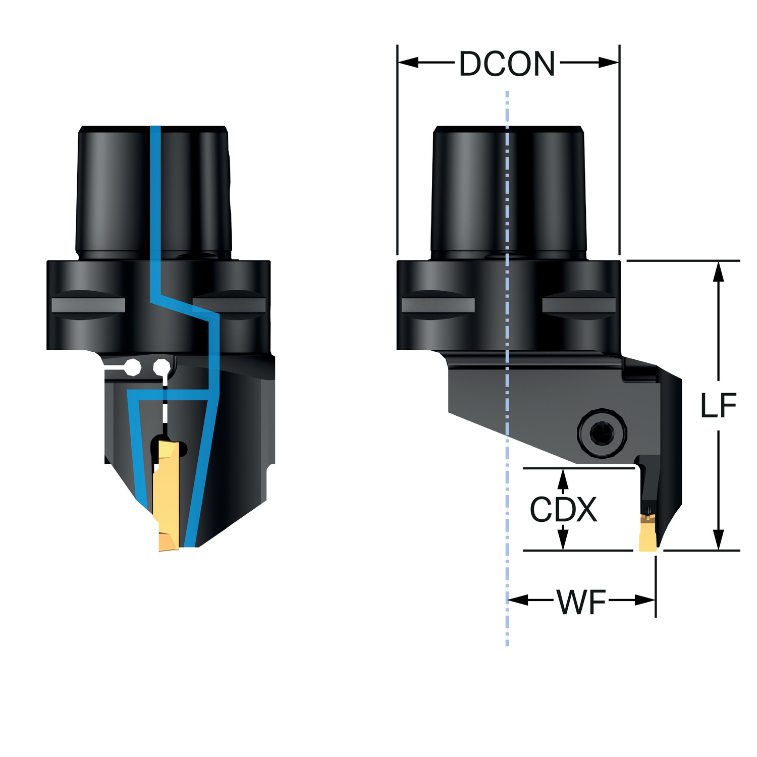 CoroCut® 2, narzędzie do rowków czołowych C2A-CC4-RFG15B-054CB