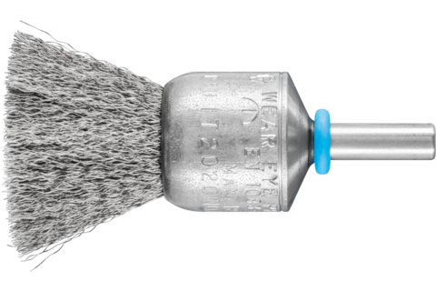 Szczotka pędzelkowa niepleciona INOX-TOTAL PBUIT Ø20 mm trzpień Ø6 mm drut ze stali nierdzewnej Ø0,15