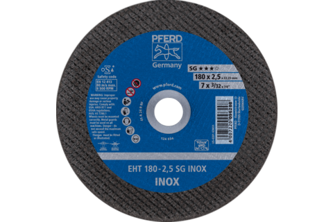 Ściernica tarczowa do cięcia EHT 180 × 2,5 × 22,23 mm prosta linia wydajna SG INOX do stali szlachetnej