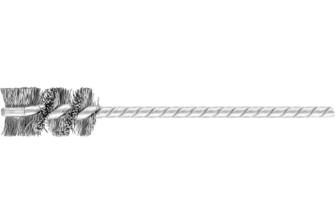 Szczotka wewnętrzna IBU Ø13 × 25 mm trzpień Ø3,2 mm drut stalowy Ø0,12