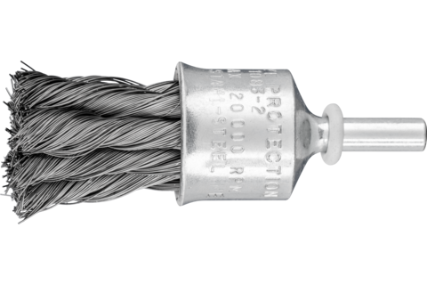 Pleciona szczotka-pędzelek PBG Ø23 mm trzpień Ø6 mm drut stalowy Ø0,25