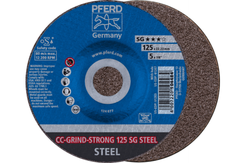 Ściernica tarczowa CC-GRIND-STRONG 125 × 22,23 mm COARSE linia wydajna SG STEEL do stali